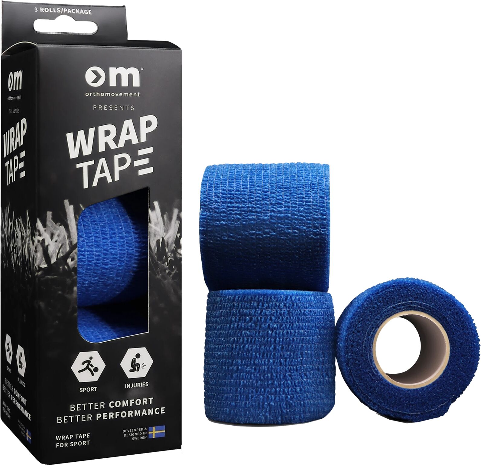 Ortho Movement Wrap Tape 3 Pack, fotballteip One Size blue