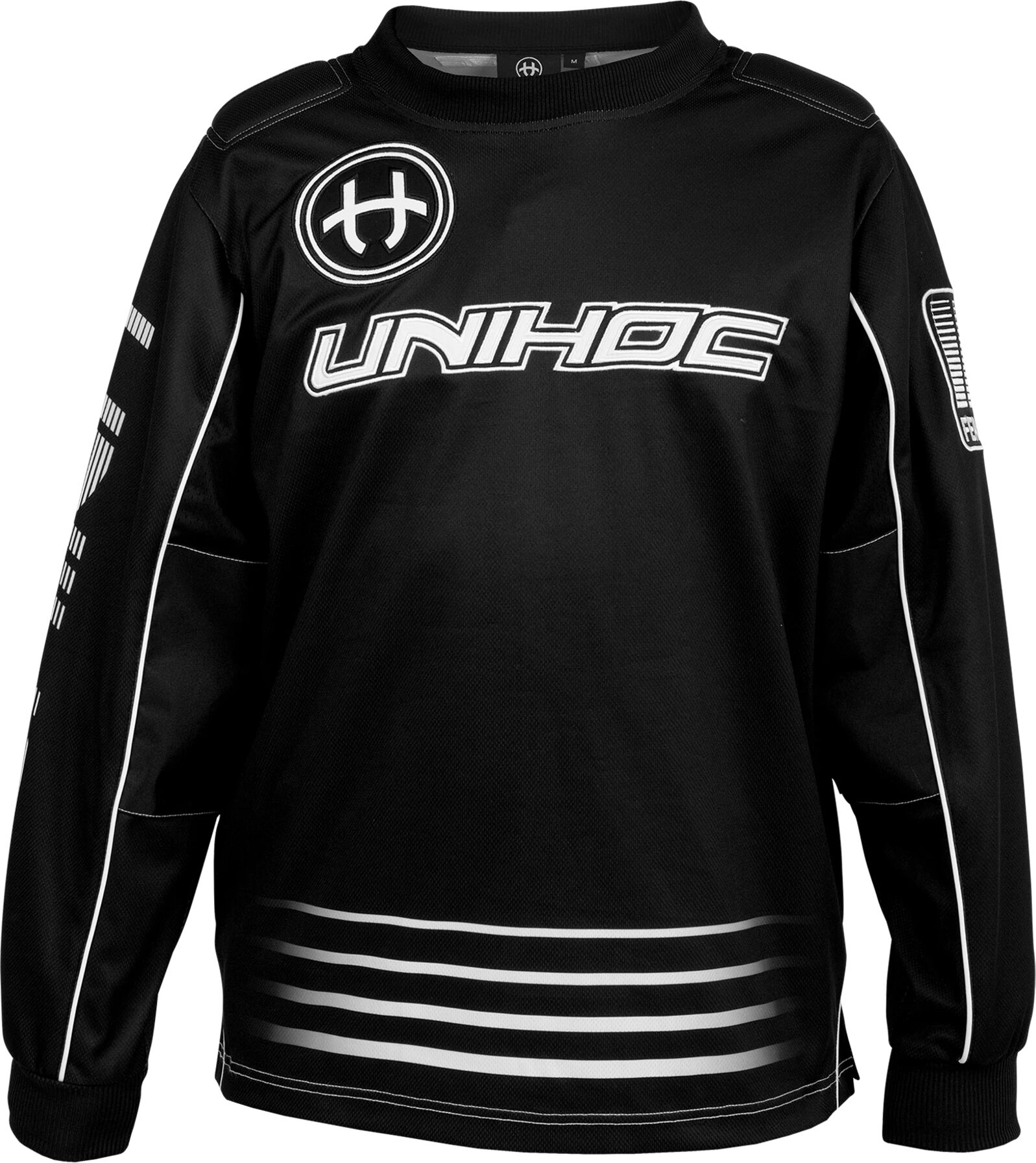 Unihoc INFERNO goalie shirt jr-21/22, keepertrøye junior 160cl BLACK/WHITE