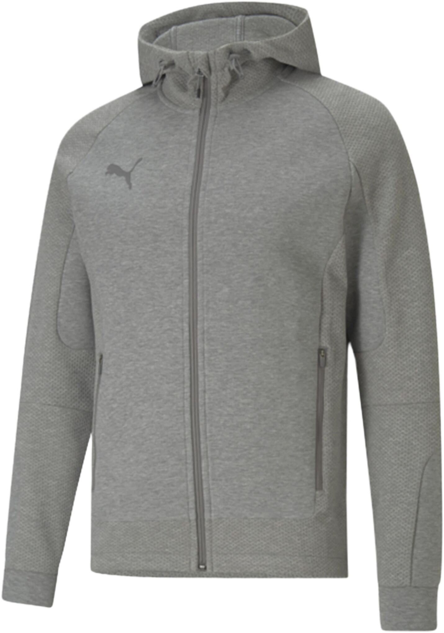 Puma teamCUP Casuals Hooded Jacket, hettejakke senior XXL Medium Gray Heather