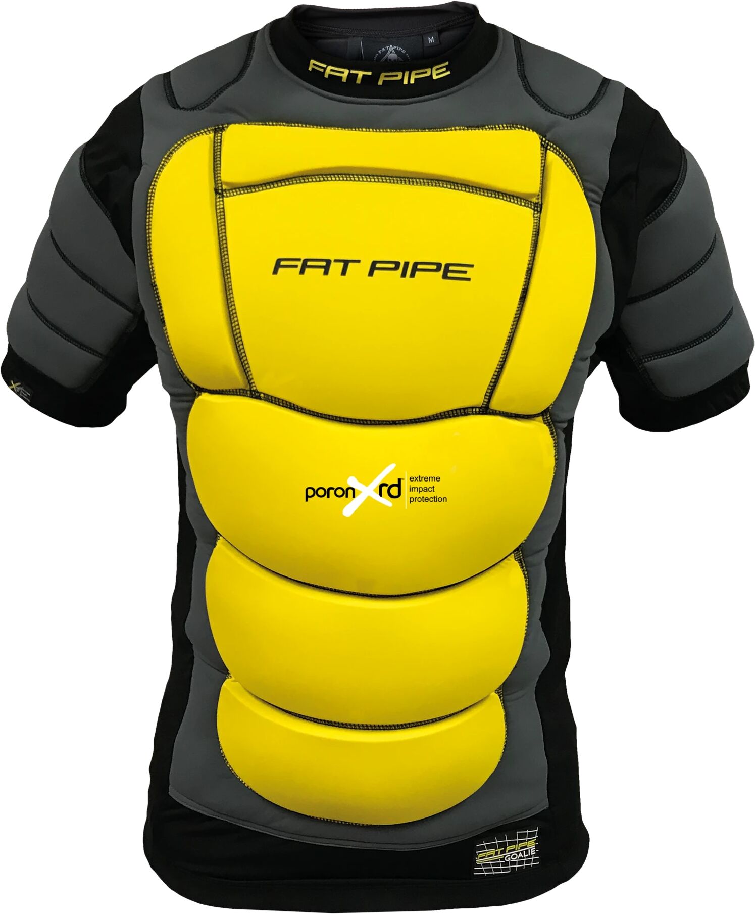 Fat Pipe GK-Protective Shirt With XRD Padding, innebandytrøye JR/SR XS/S Black/Yellow