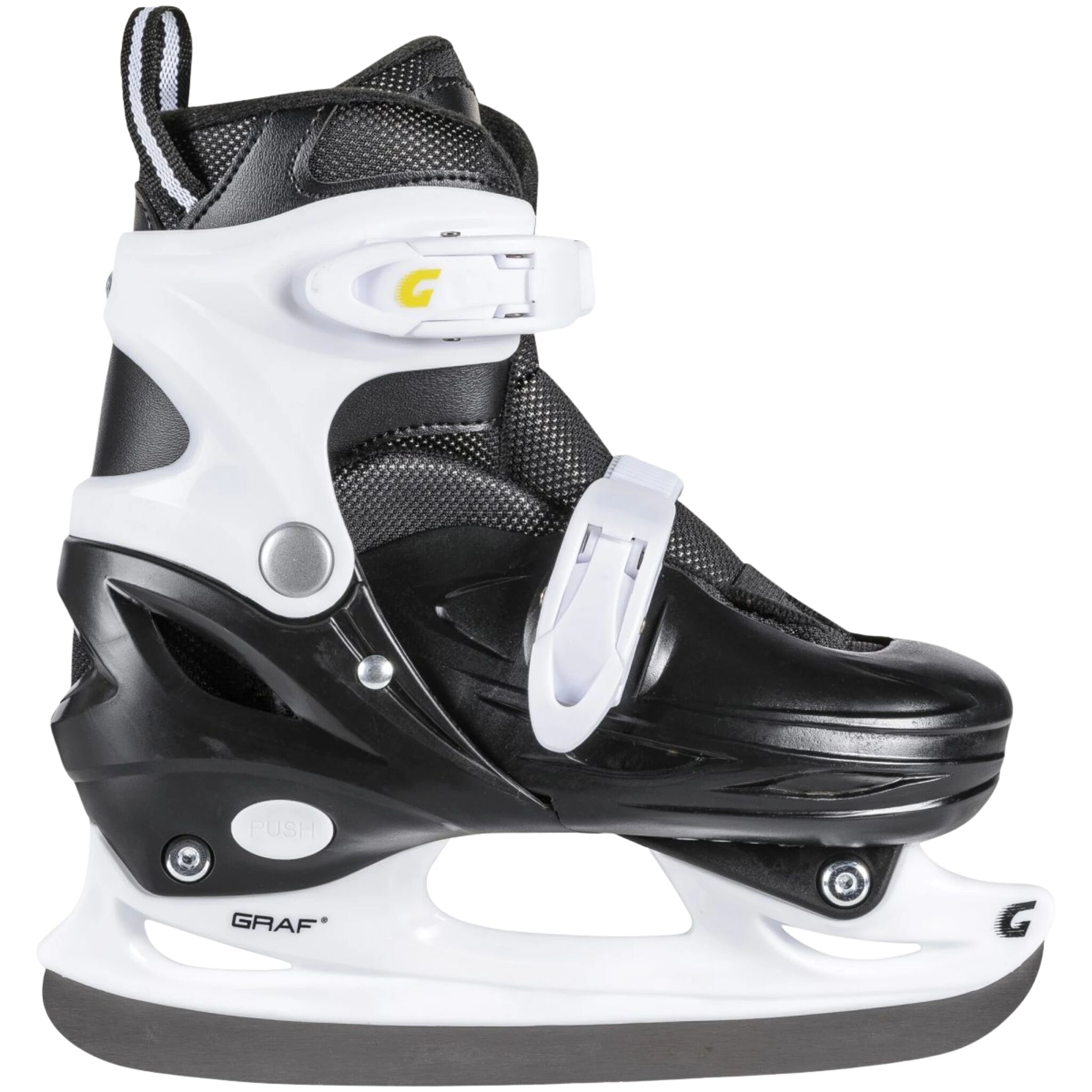 Graf Kid Adj. Hardshell Ice Skate, hockeyskøyte S 31-33 White/Black