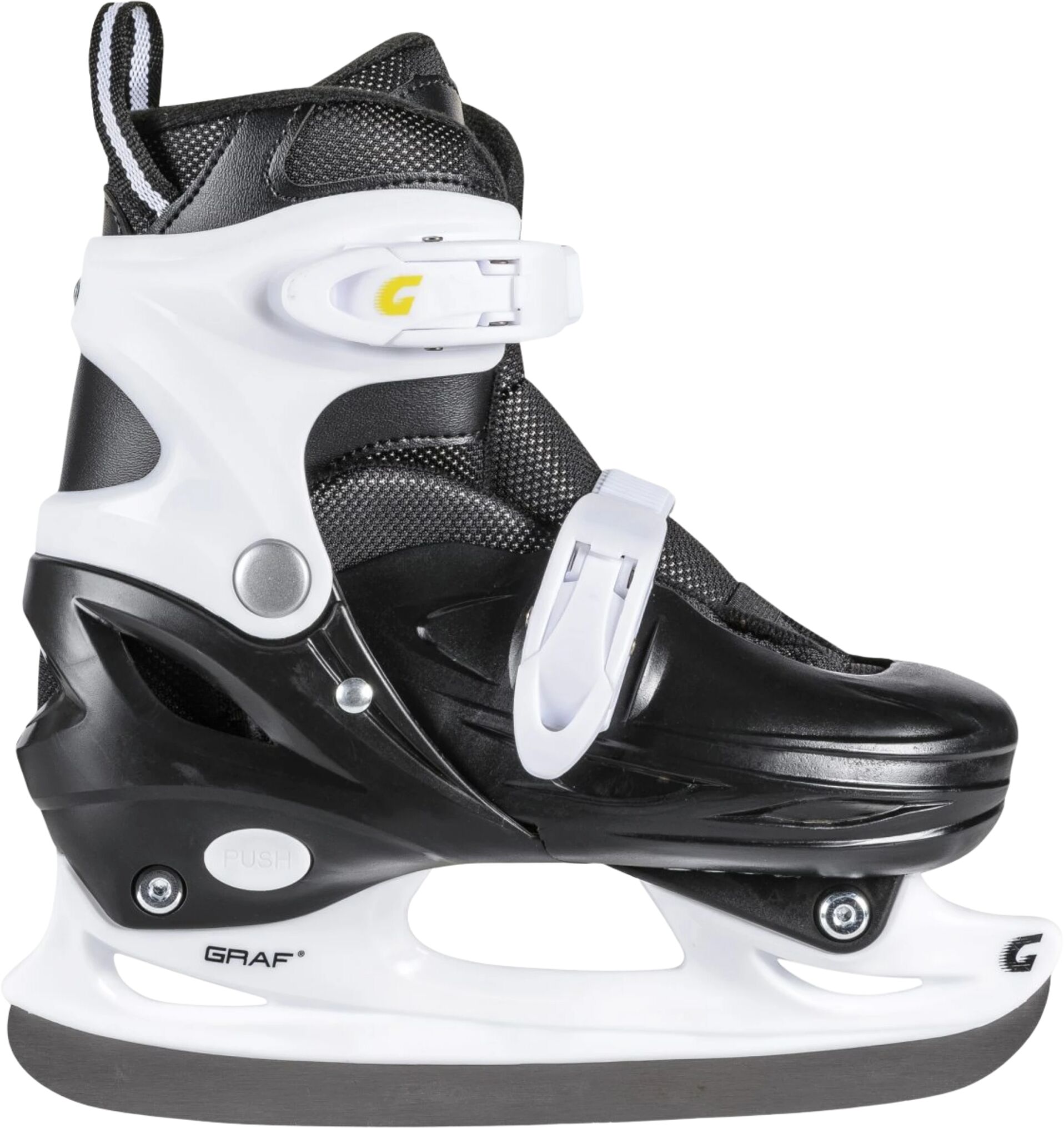 Graf Kid Adj. Hardshell Ice Skate, hockeyskøyte S 31-33 White/Black