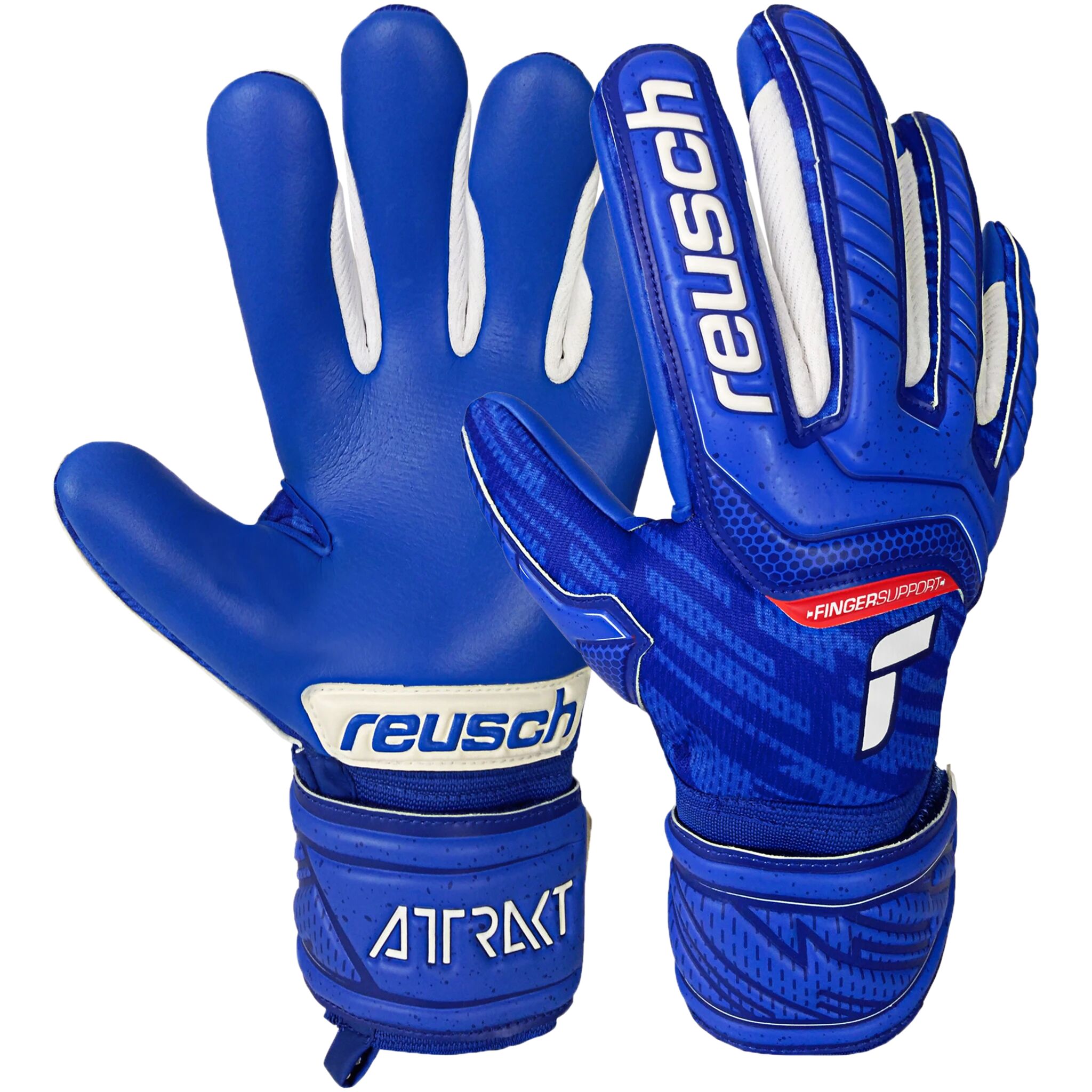 Reusch Attrakt Grip Evolution Fingersave JR, keeperhanske junior 6 Deep Blue/Deep Blue