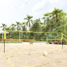 vidaXL Rede de voleibol 823x244 cm tecido PE amarelo e preto