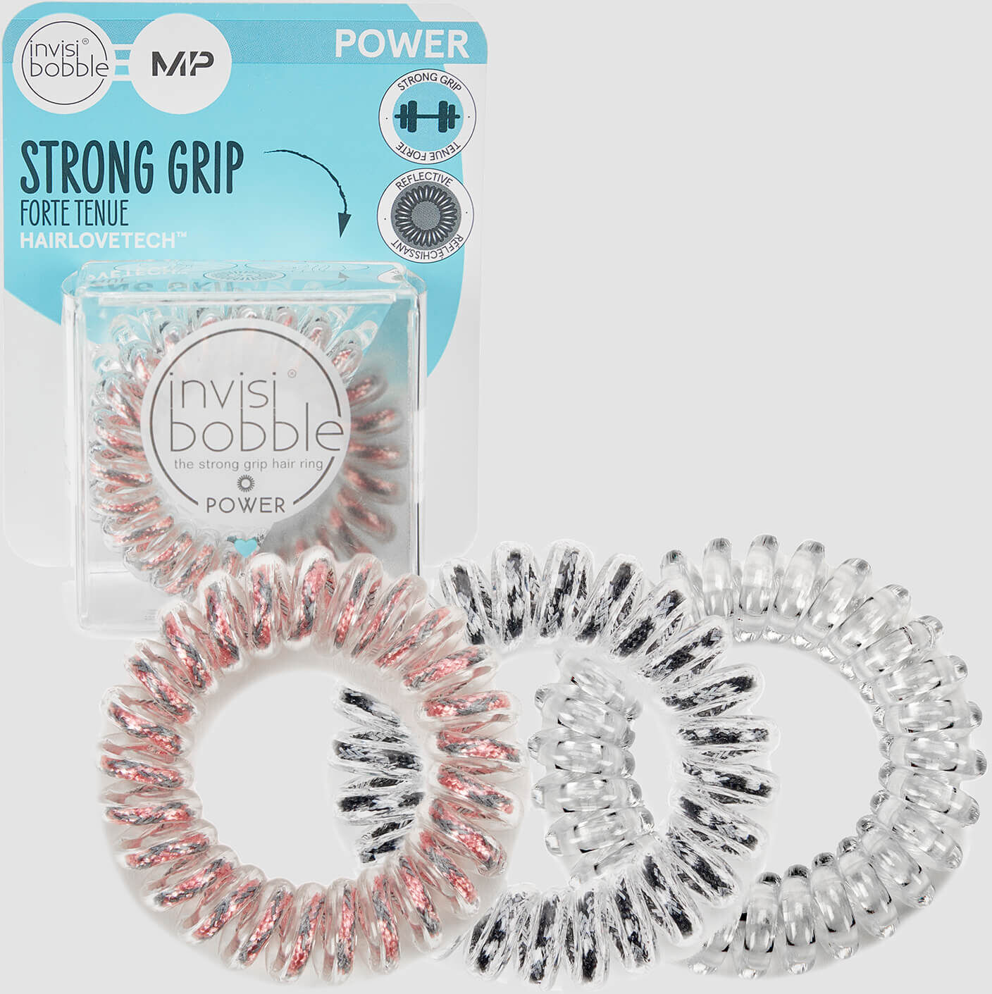 MP X Invisibobble® Power Reflective - Amestec de culori - 3 BUCĂȚI