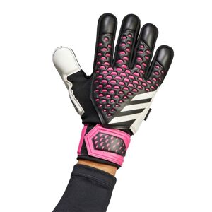 adidas Predator Match Fingersave Gloves, 9,5, BLACK/WHITE/TMSHPN