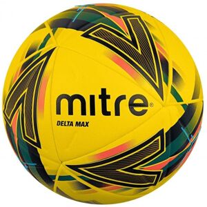 Mitre Delta Max Football - Yellow/Dark Orange/Dark Green/Silver