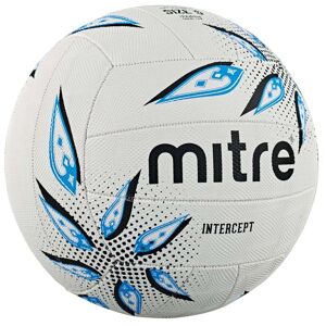 Mitre Intercept Netball - White/Black/Cyan