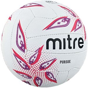 Mitre Pursue Netball - White/Magenta/Purple