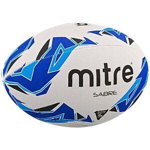 Mitre Sabre Rugby Ball - White/Blue/Cyan