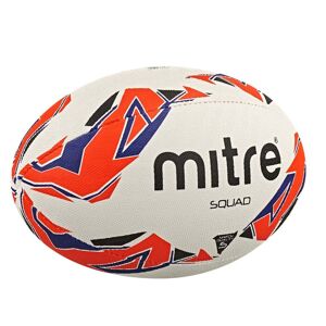 Mitre Squad Rugby Ball - White/Red/Blue