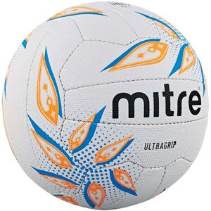 Mitre Ultragrip Netball - White/Cyan/Orange