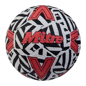 Mitre Street Soccer Football - WHITE/BLACK/BIB RED