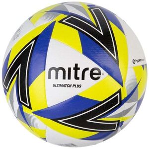 Mitre Ultimatch Plus Football - White/Blue/Light Green/Black