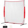 VEVOR Barricade Backstop Net, 7x7 ft Ball Sports Barrier Netting, Portable Practice Equipment with Carry Bag, Protection Screen for Baseball Softball Lacrosse Soccer Hockey Training, for Backyard