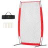 VEVOR I Screen Baseball for Batting Cage, 7x4 ft Baseball & Softball Safety Screen, Body Protector Portable Batting Screen with Carry Bag & Ground Stakes, Baseball Pitching Net for Pitchers Protection