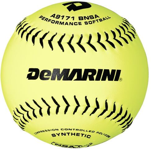 DeMarini 12" NSA Slowpitch Synthetic Leather Softball 1 DZ   Yellow   unisex