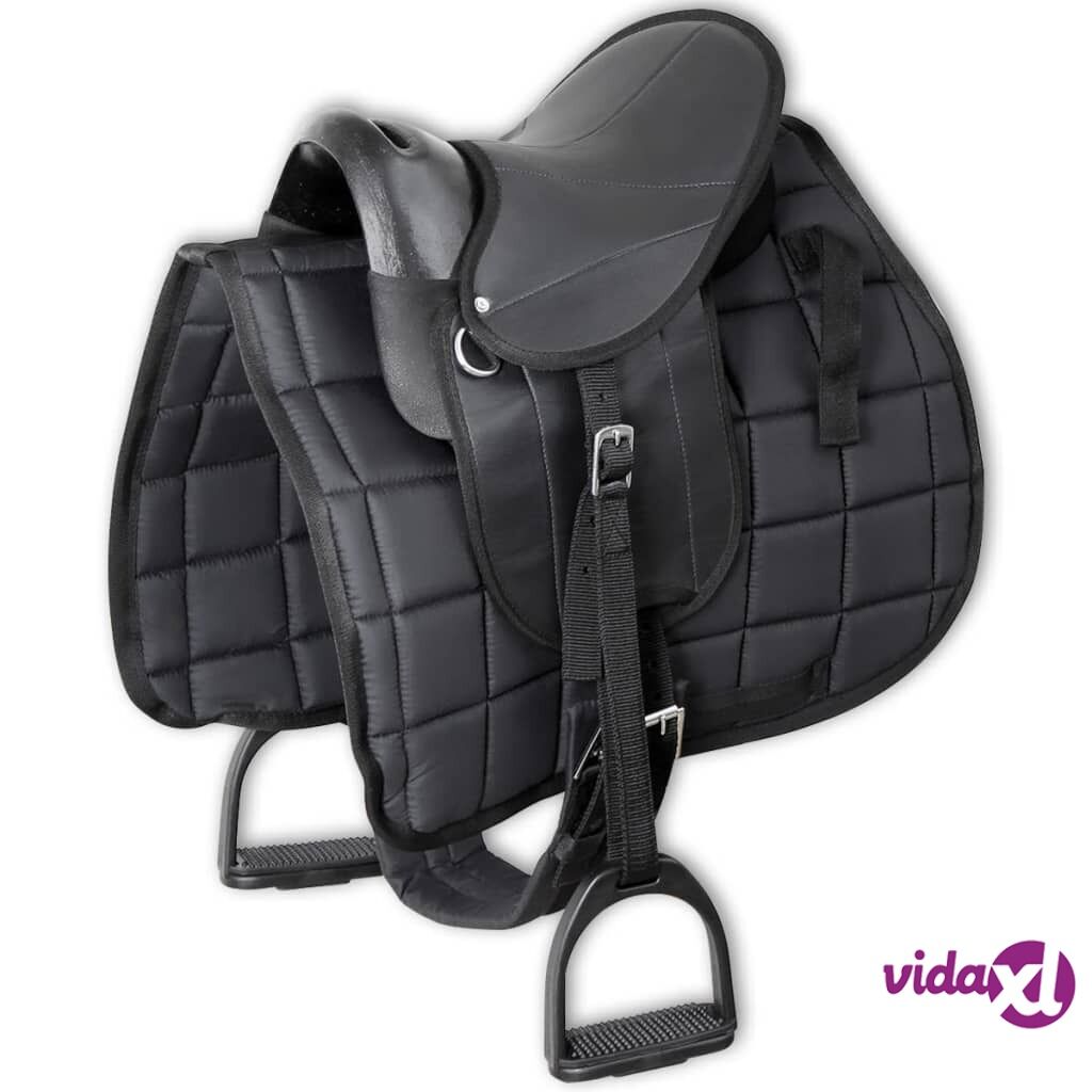 vidaXL Pony Saddle Set 10" Black