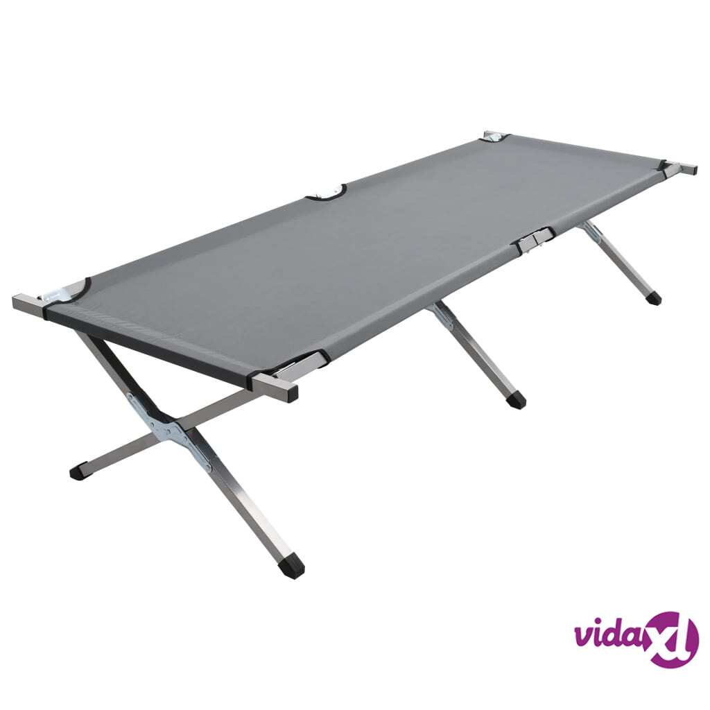 vidaXL Camping Bed 190x74x47 cm XL Grey