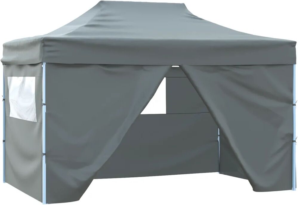 vidaXL Tente pliable avec 4 parois latérales 3 x 4,5 m Anthracite