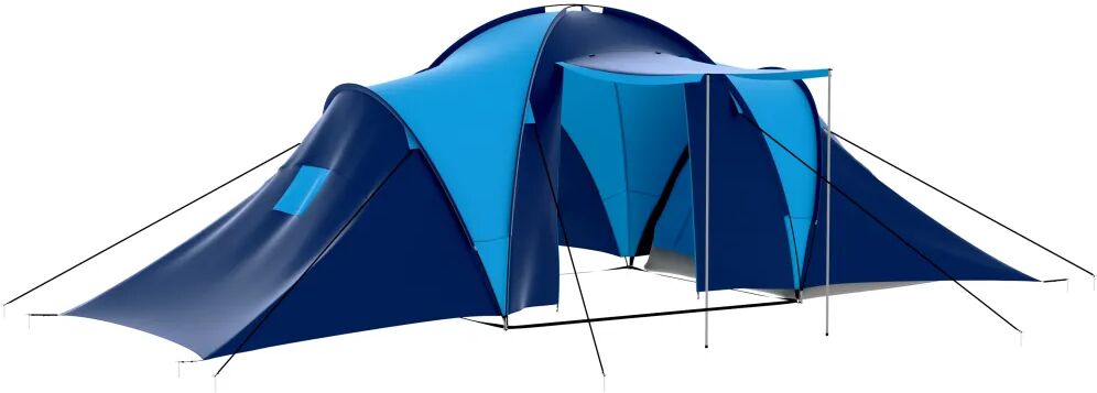 vidaXL Tente de camping 9 personnes Bleu foncé et Bleu