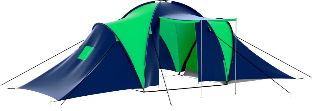 vidaXL Tente de camping 9 personnes Bleu et Vert