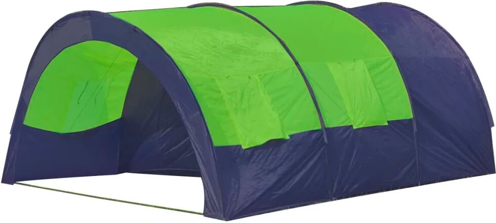 vidaXL Tente de camping 6 personnes Bleu et Vert