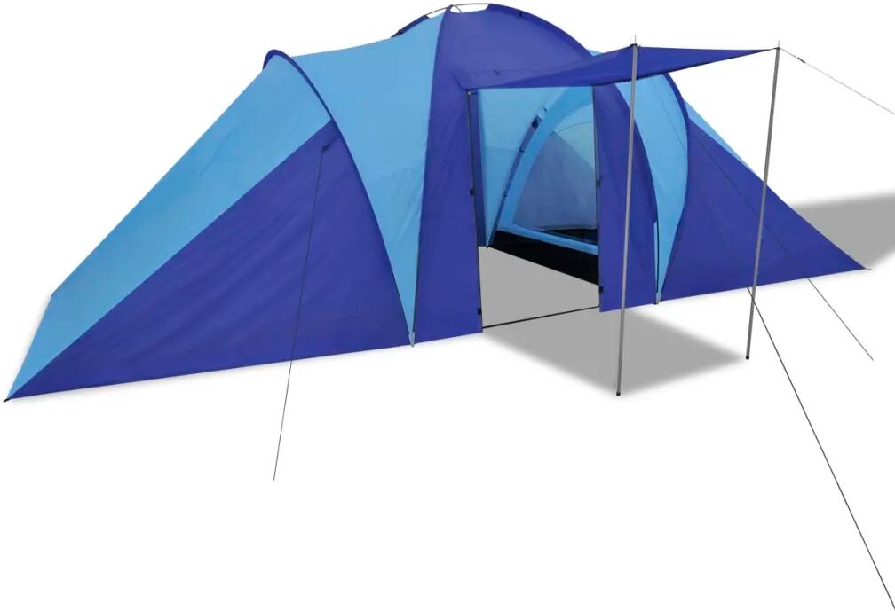 vidaXL Tente de camping pour 6 personnes Bleu marine/bleu clair