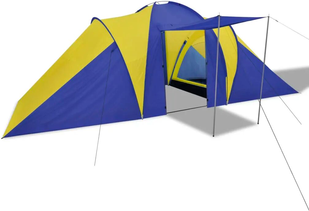 vidaXL Tente de camping pour 6 personnes Bleu marine/jaune