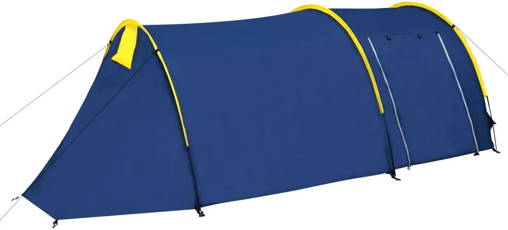 vidaXL Tente de camping pour 4 personnes Bleu marine/jaune