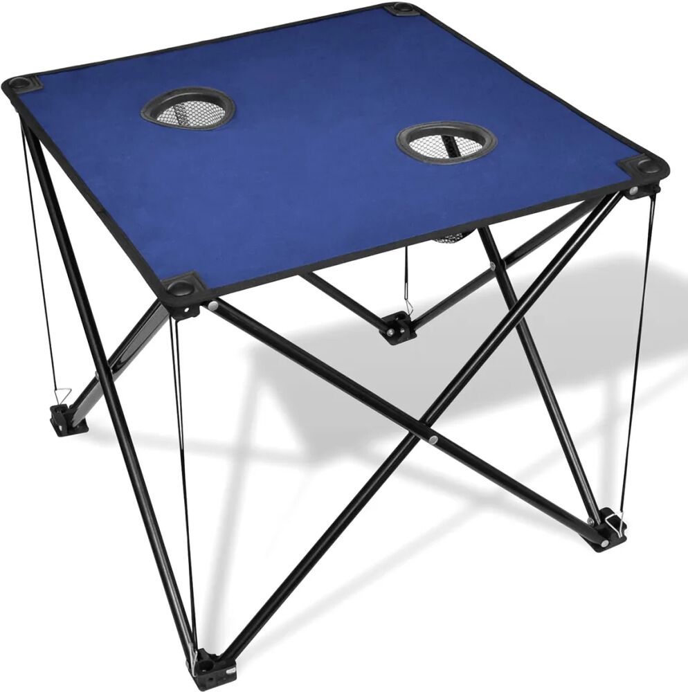 vidaXL Table de camping pliante bleue