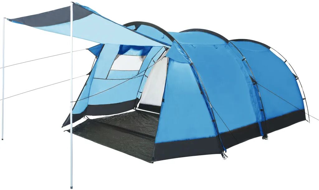 vidaXL Tente de camping tunnel 4 personnes Bleu