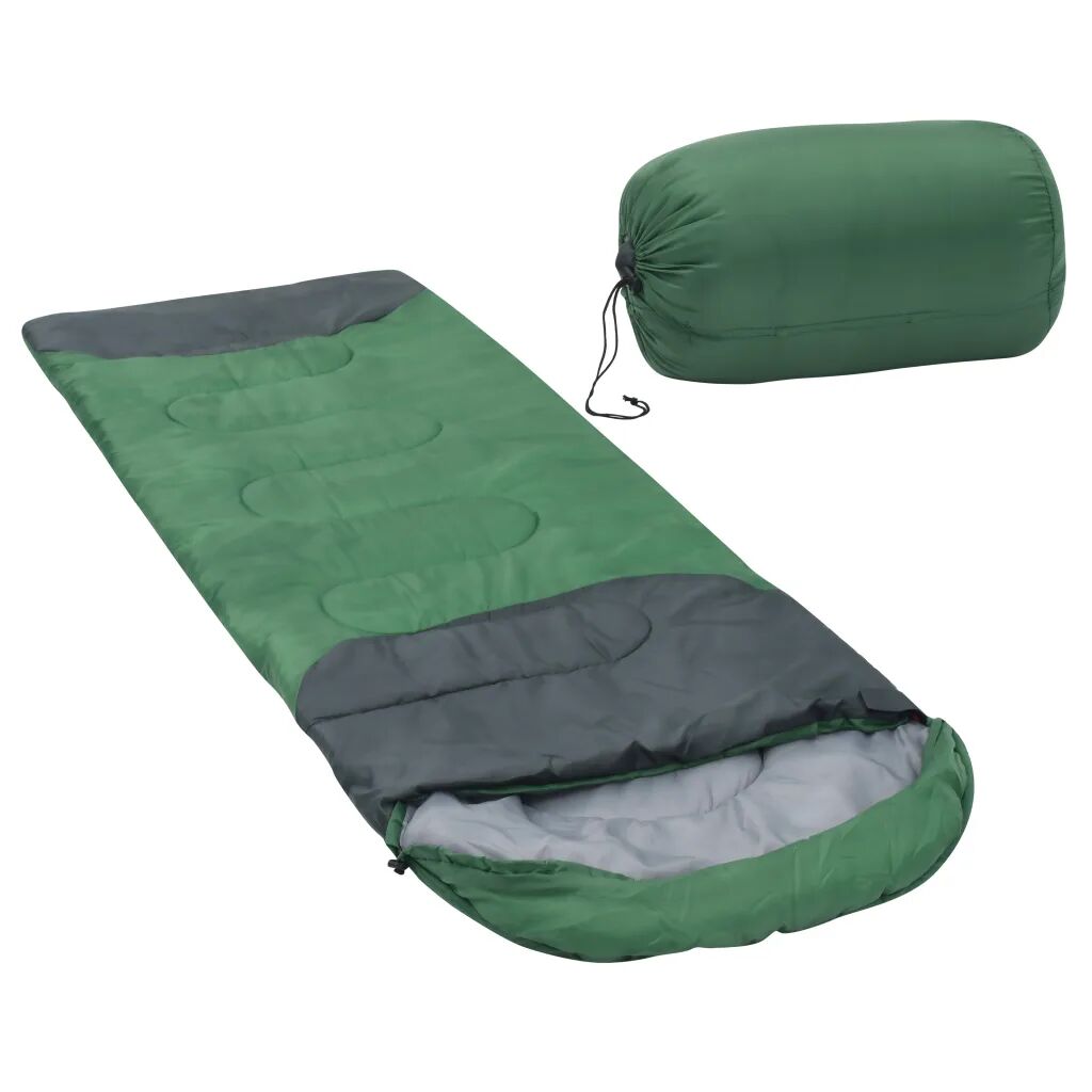 vidaXL Sac de couchage Vert 10 °C 1 000 g