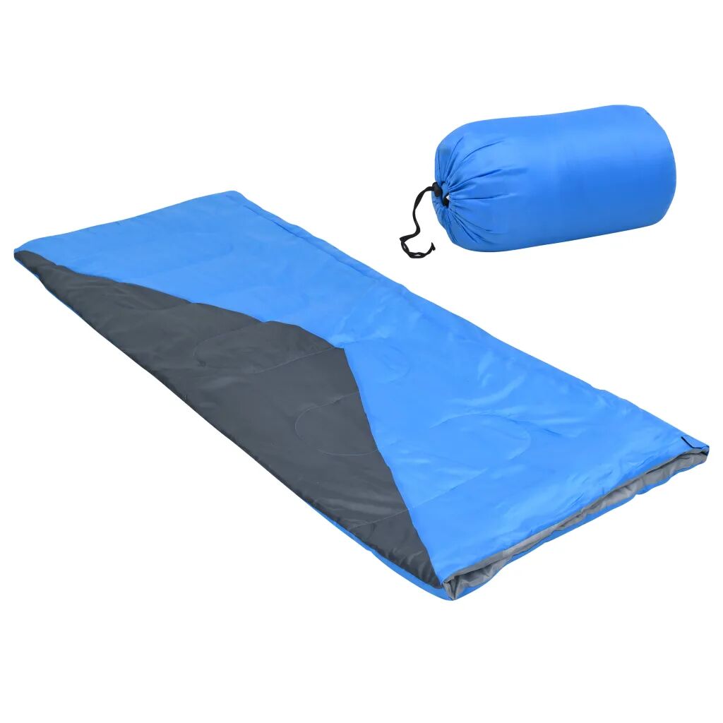 vidaXL Sac de couchage léger en forme d'enveloppe Bleu 1 100 g 10°C