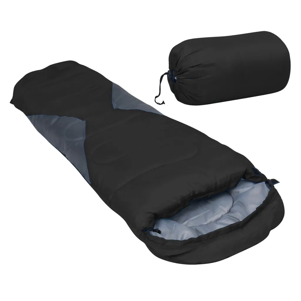 vidaXL Sac de couchage léger de type momie pour enfants Noir 670g 10°C