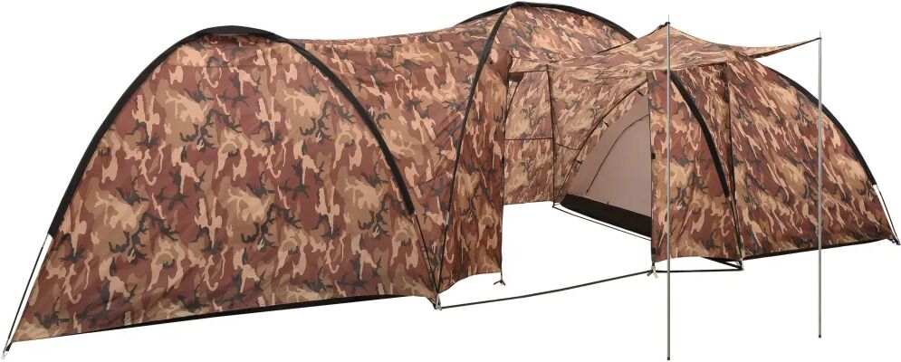 vidaXL Tente igloo de camping 650x240x190 cm 8 personnes Camouflage