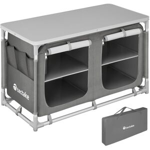 tectake Campingküche 97x47,5x56,5cm - grau