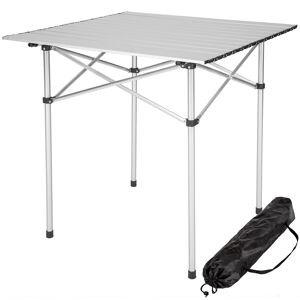 tectake Camping Klapptisch aus Aluminium inkl. Tasche 70x70x70cm - grau