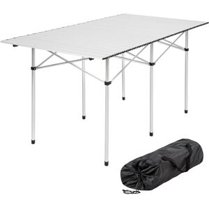 tectake Camping Klapptisch aus Aluminium inkl. Tasche 140x70x70cm - grau