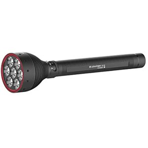 Ledlenser X21R Taschenlampe LED, Suchscheinwerfer, aufladbar mit Lithium LiFePO Akku, 5000 Lumen, fokussierbar, X-Lens Technology, Leuchtweite 800 m, inkl. Magnetladesystem u. Wandhalterung