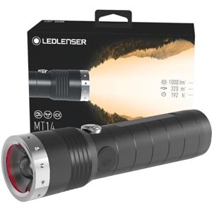 Ledlenser MT14, LED Taschenlampe, wiederaufladbar, fokussierbar, mit Akku, 1000 Lumen im Boost Mode, 320 Meter Leuchtweite, 192 Stunden Leuchtdauer, 1 Stk.