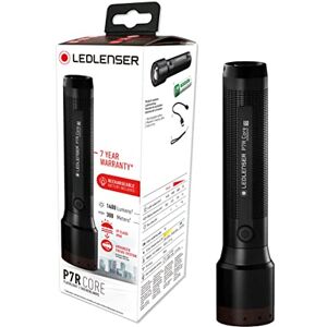 Ledlenser , P7R Core, LED Taschenlampe, 1400 Lumen, mit Akku, wiederaufladbar, wasserfest, fokussierbar, Leuchtweite 300 Meter, Leuchtdauer bis zu 90 Stunden, mit Magnetladekabel