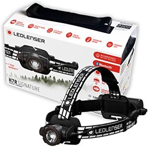 Ledlenser H7R Signature Premium Stirnlampe LED, aufladbar, wasserdicht IP67, 1200 Lumen, fokussierbar, Bluetooth, stufenlos dimmbar, Leuchtweite 260m, USB Magnetladekabel, Helmhalterung, Outdoor MTB