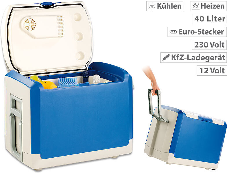 Xcase Thermoelektrische Kühlbox und Wärmebox, 12 V / 230 V, 40 l