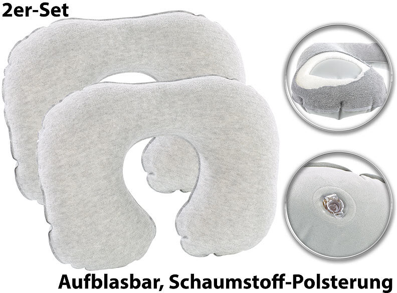 Pearl Aufblasbare Nackenhörnchen mit Schaumstoff-Polsterung, 2er-Set