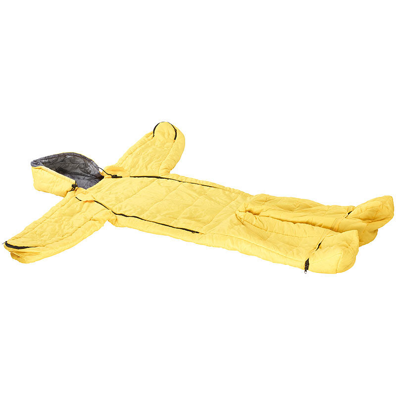 Semptec Urban Survival Technology Kinderschlafsack mit Armen und Beinen, Größe S, 150 cm, gelb