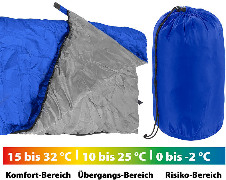 Pearl Leichter Decken-Schlafsack, 200 g/m² Hohlfaser-Füllung, 190 x 75 cm