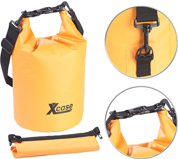 Xcase Wasserdichter Packsack, strapazierfähige Industrie-Plane, 10 l, orange