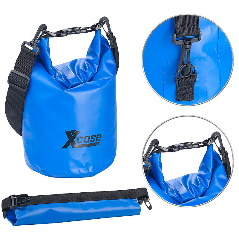 Xcase Wasserdichter Packsack, strapazierfähige Industrie-Plane, 5 l, blau