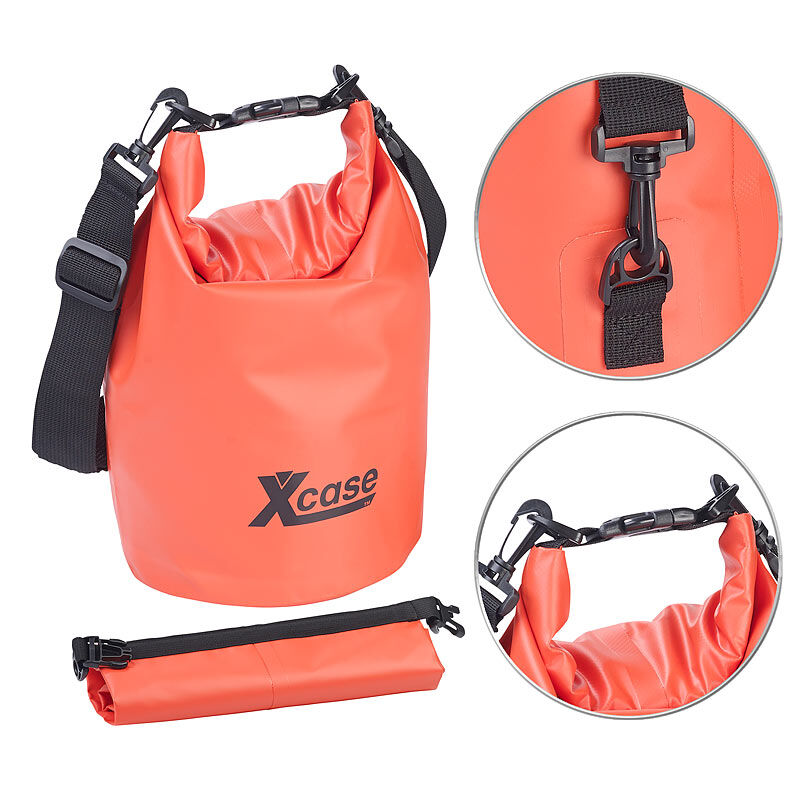 Xcase Wasserdichter Packsack, strapazierfähige Industrie-Plane, 10 l, rot